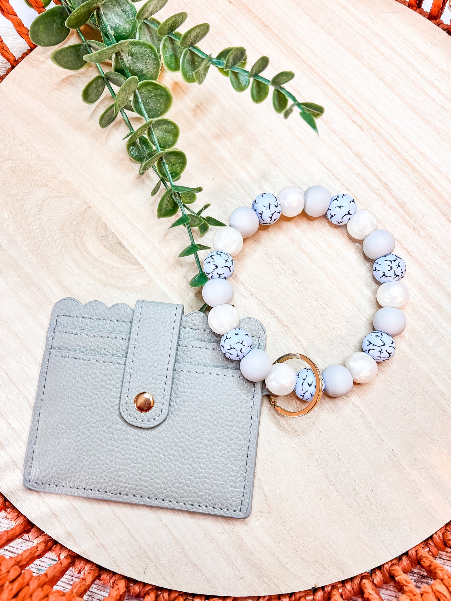 Blue Floral Wristlet + Wallet