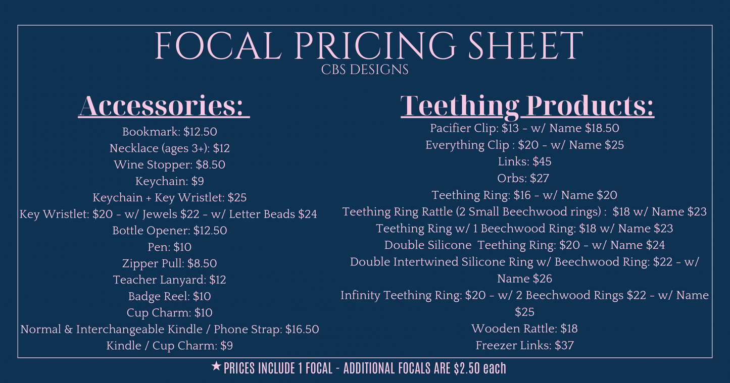 ⚡️ Focal Bead Drop ⚡️ Totals! YOU MUST ENTER CODE AT CHECK-OUT| I will not refund if you forget.