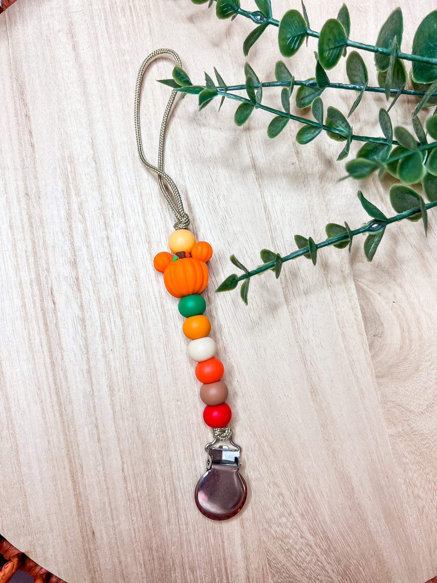 Mouse Pumpkin Pacifier Clip