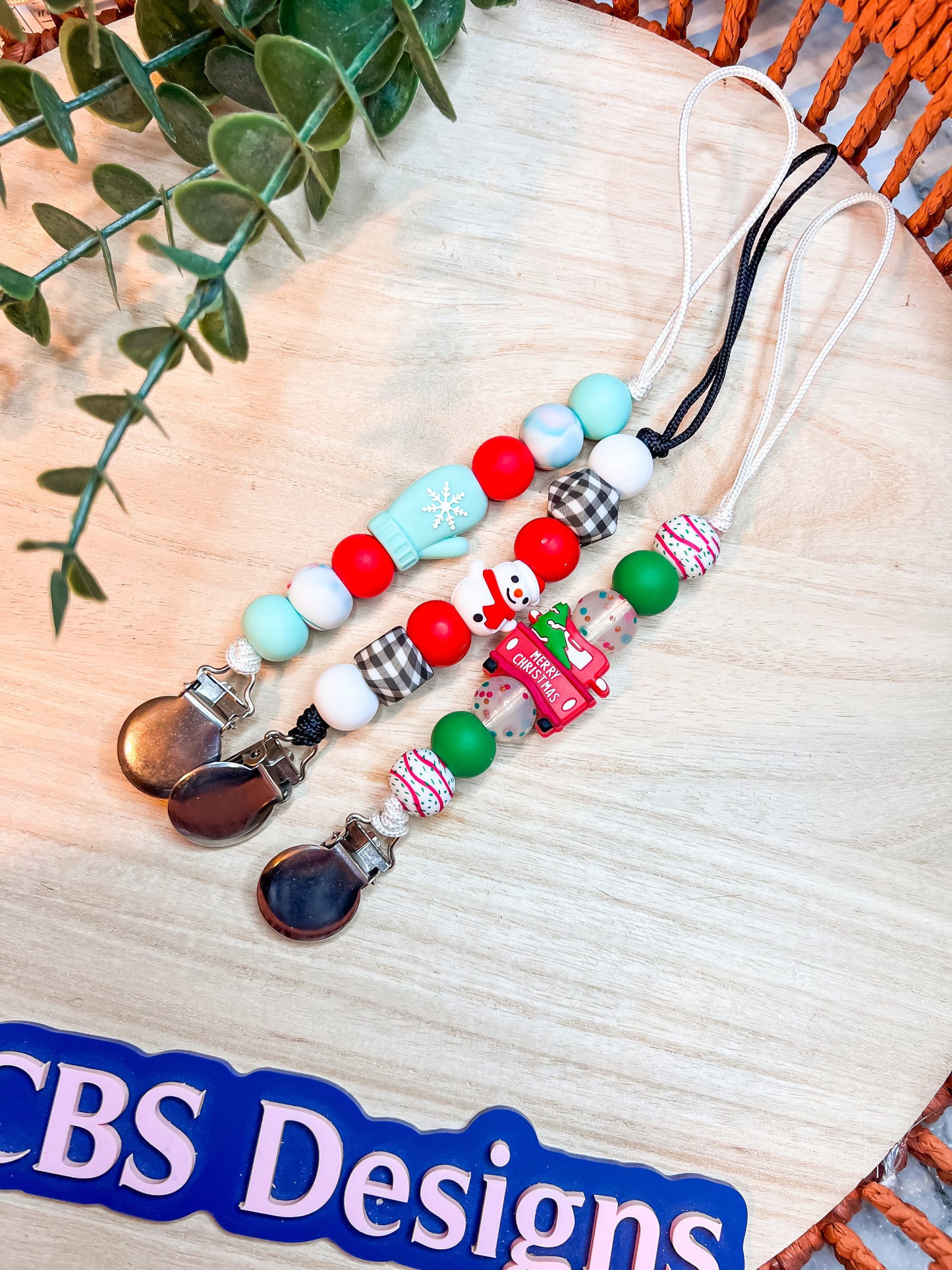 Christmas Pacifier Clips