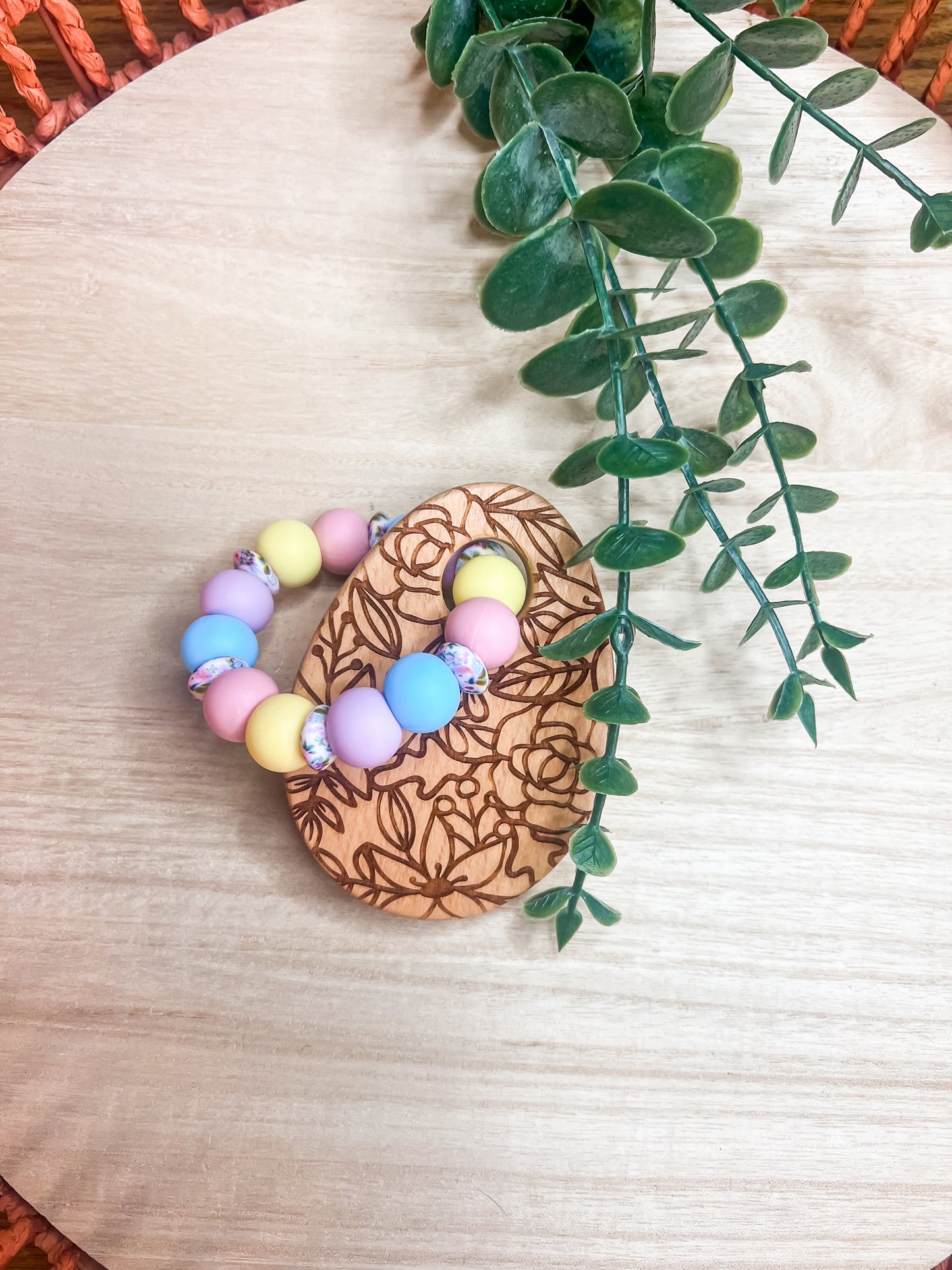 Engraved Floral Egg + added ring