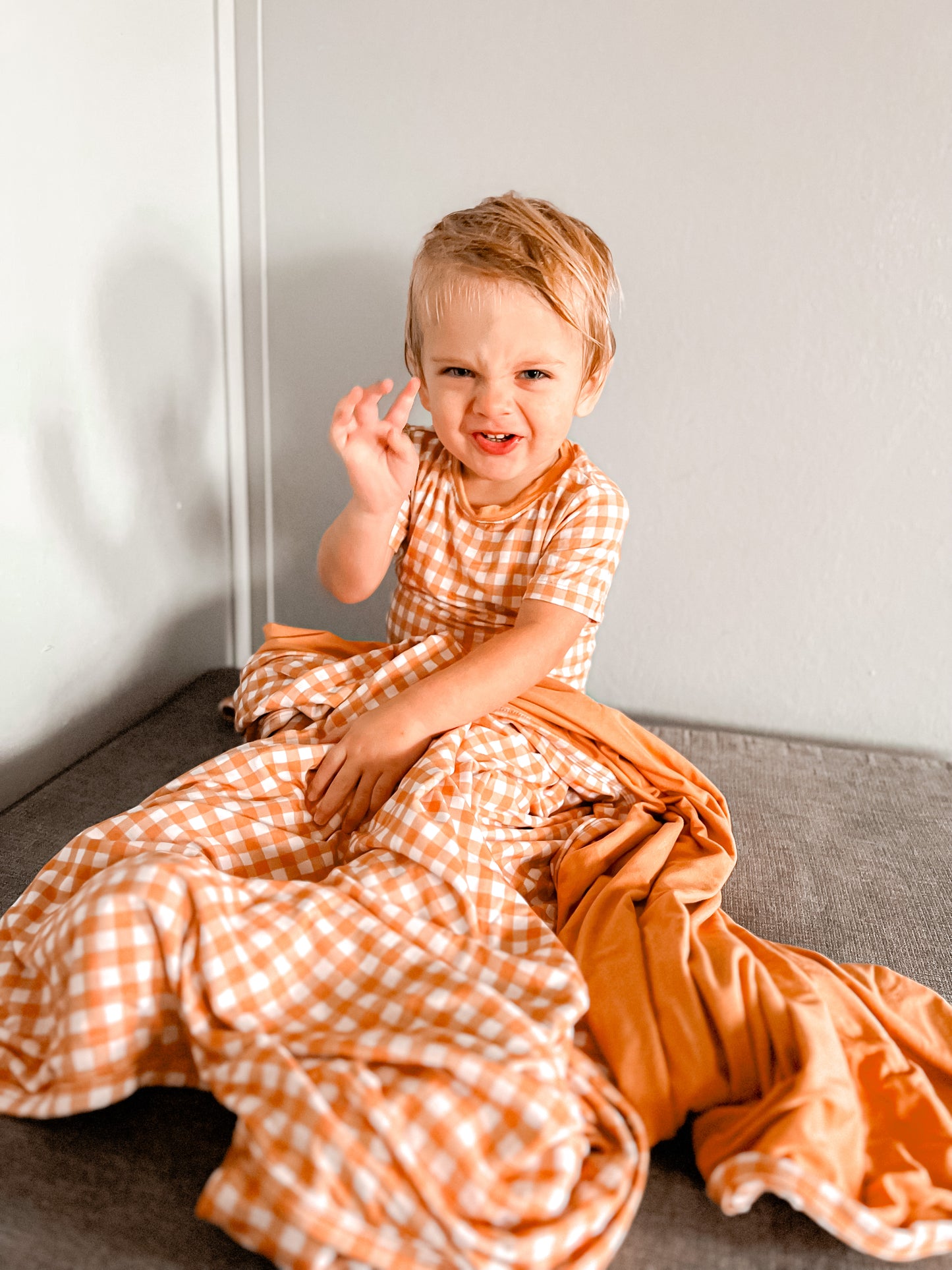 Apricot Double Layered Bamboo Blanket