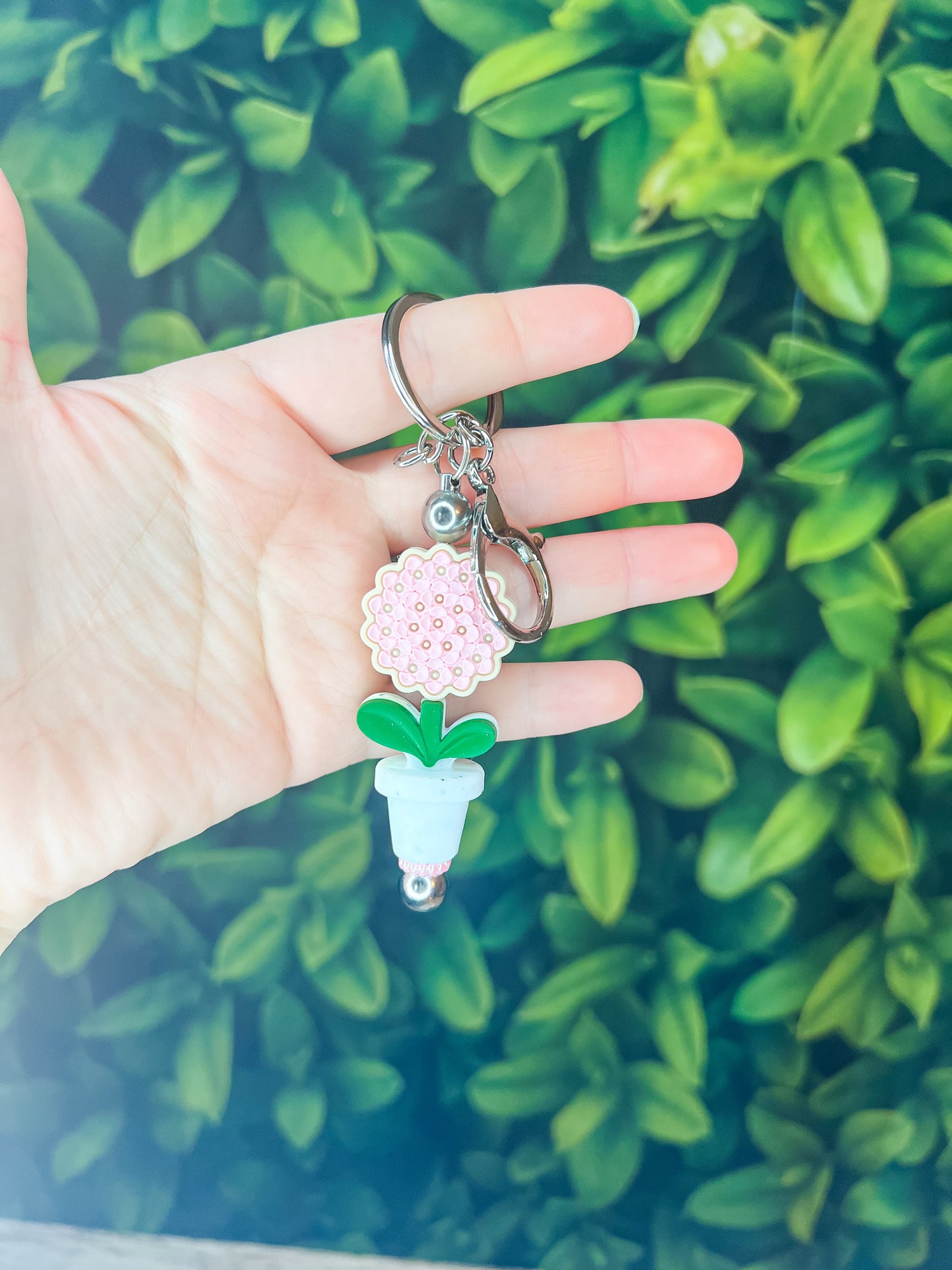 Hydrangea Keychain