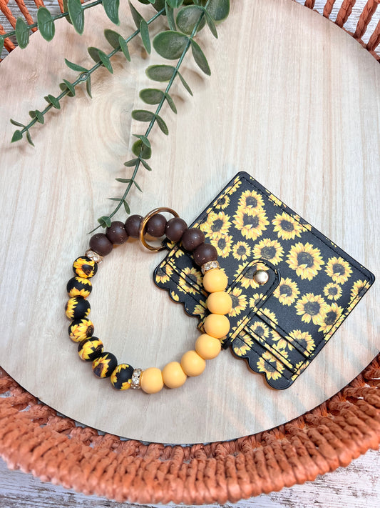 Sunflower Key Wristlet + Wallet Duo