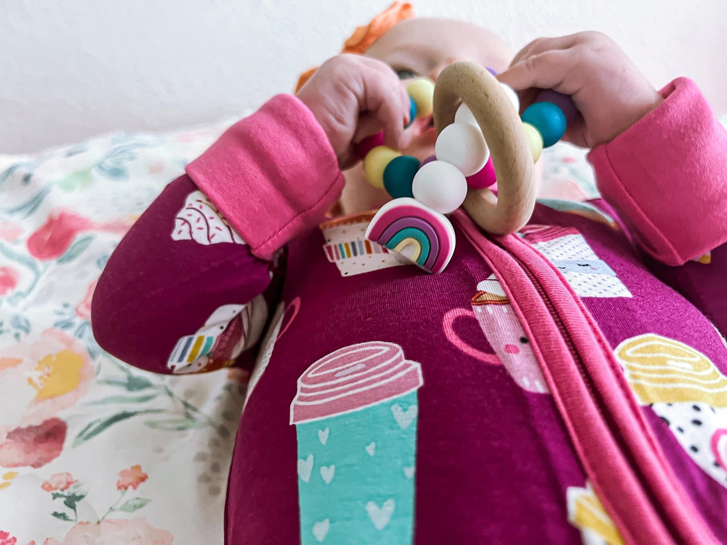 Double Intertwined Teething Ring w/ Wood Ring