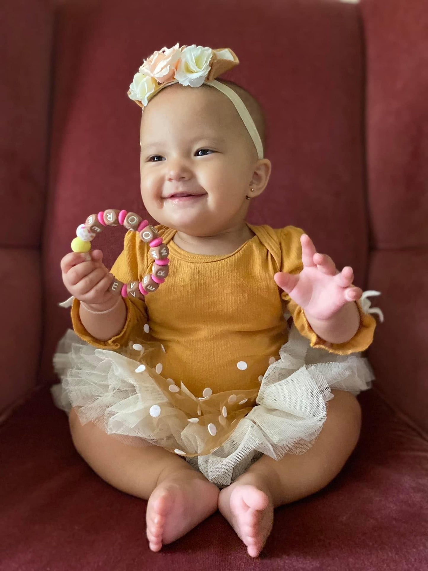 Brown/Ivory Name Teething Rings