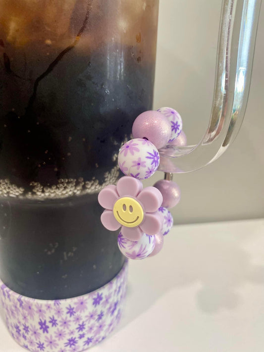 Purple Daisy Cup Charm