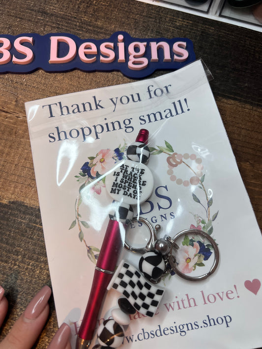 At The Track Pen & Keychain Set