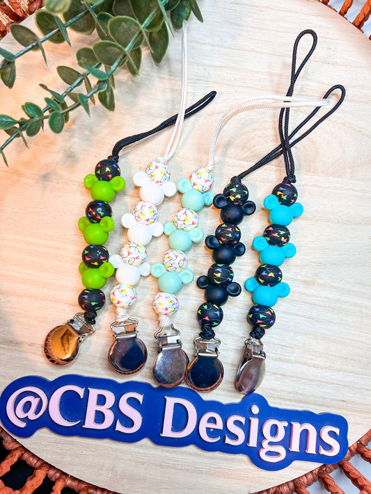 Christmas Mouse Pacifier Clips