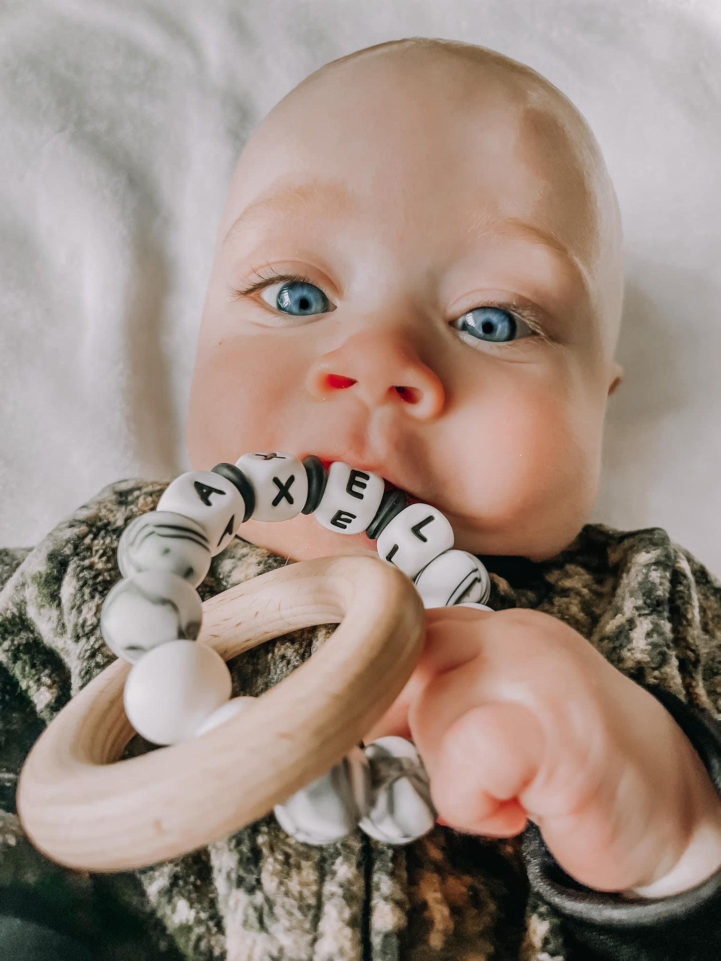 Name Teething Ring w/ Wood Ring