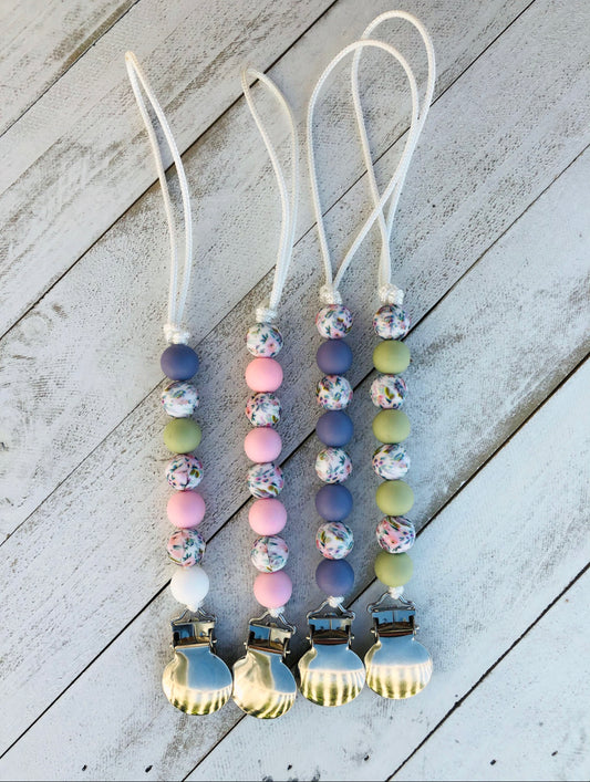 Floral Pacifier Clip Collection