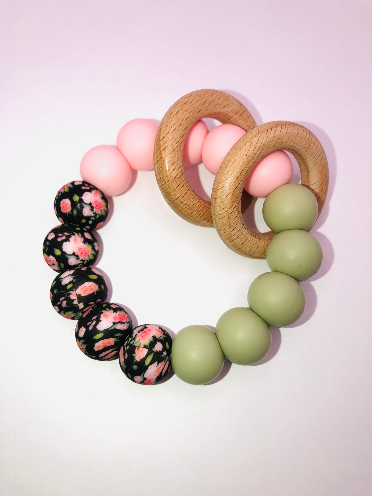 Floral Teething Ring Rattle