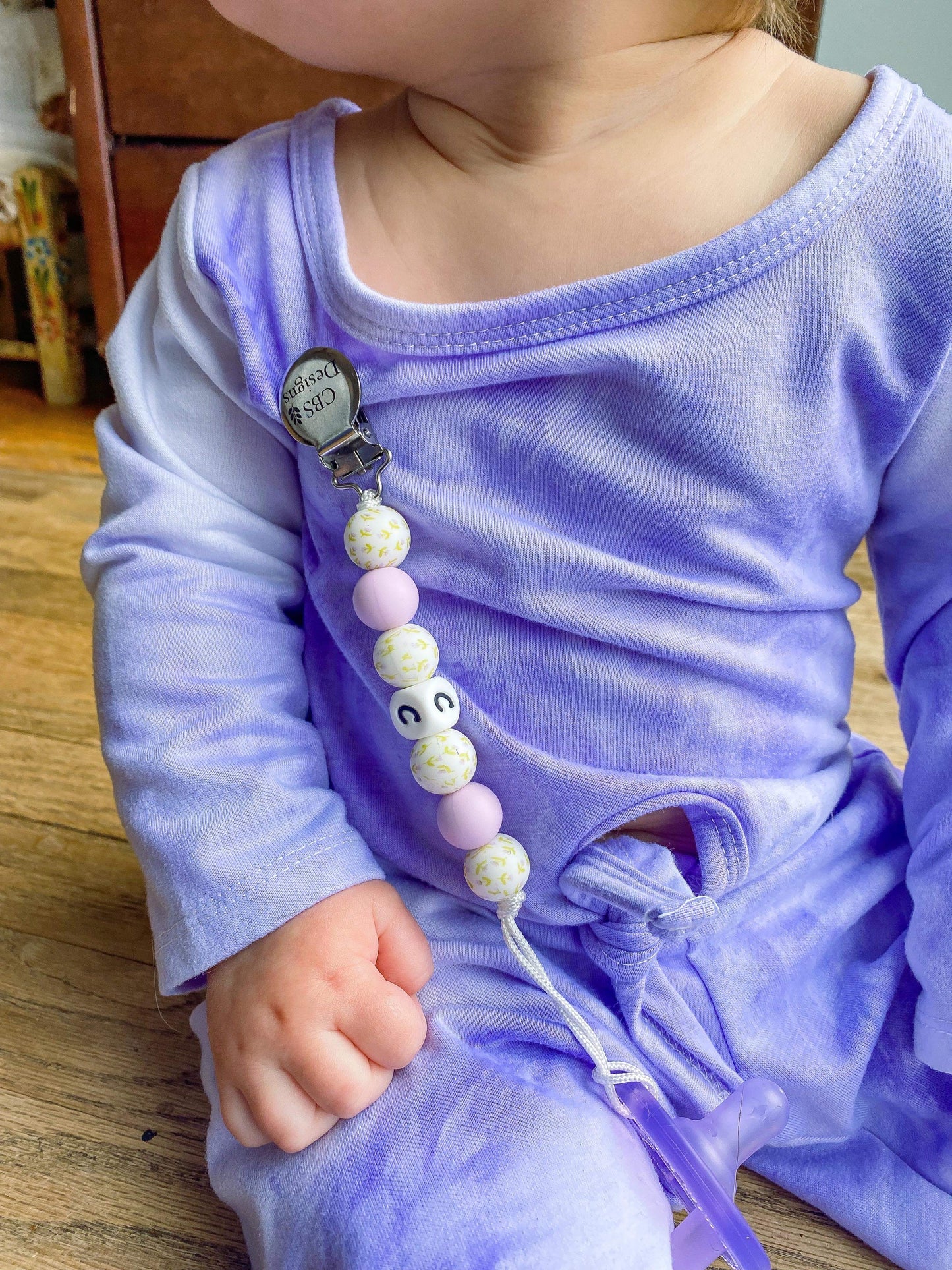 One Letter Pacifier Clip