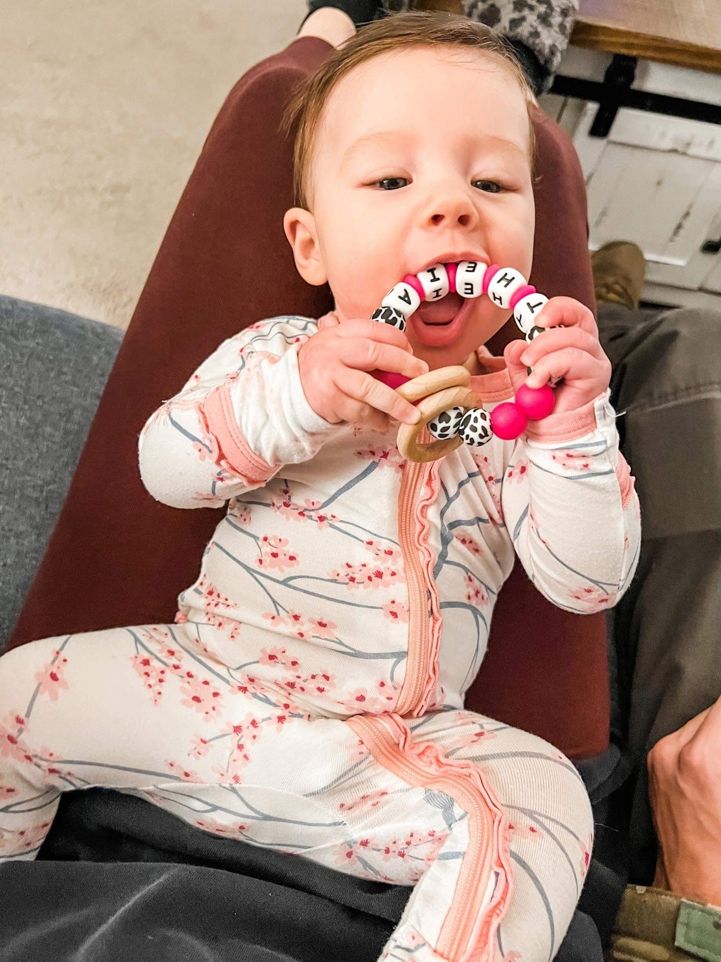 Name Teething Ring w/ Wood Ring