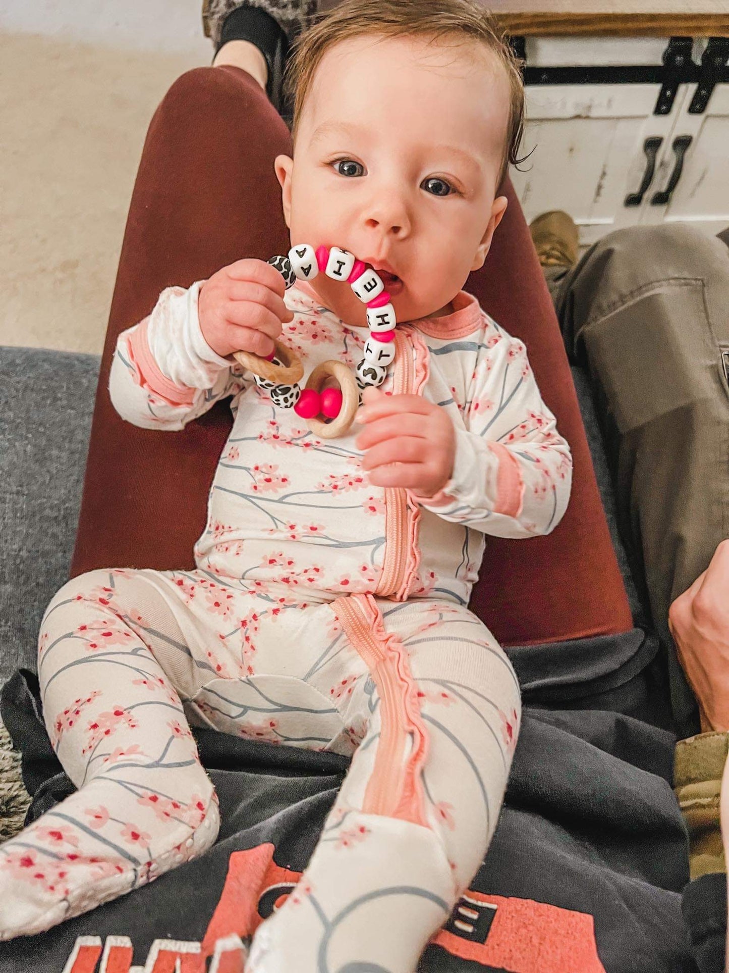 Name Teething Ring w/ Wood Ring