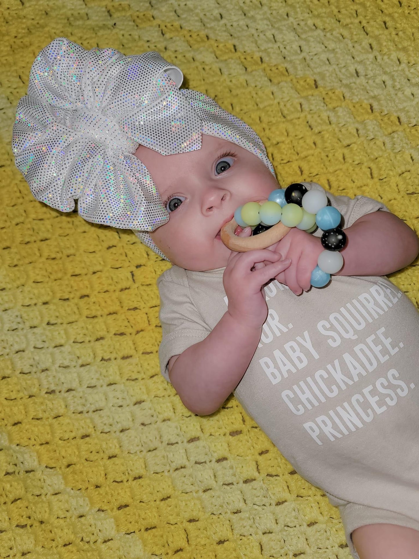 Double Intertwined Teething Ring w/ Wood Ring