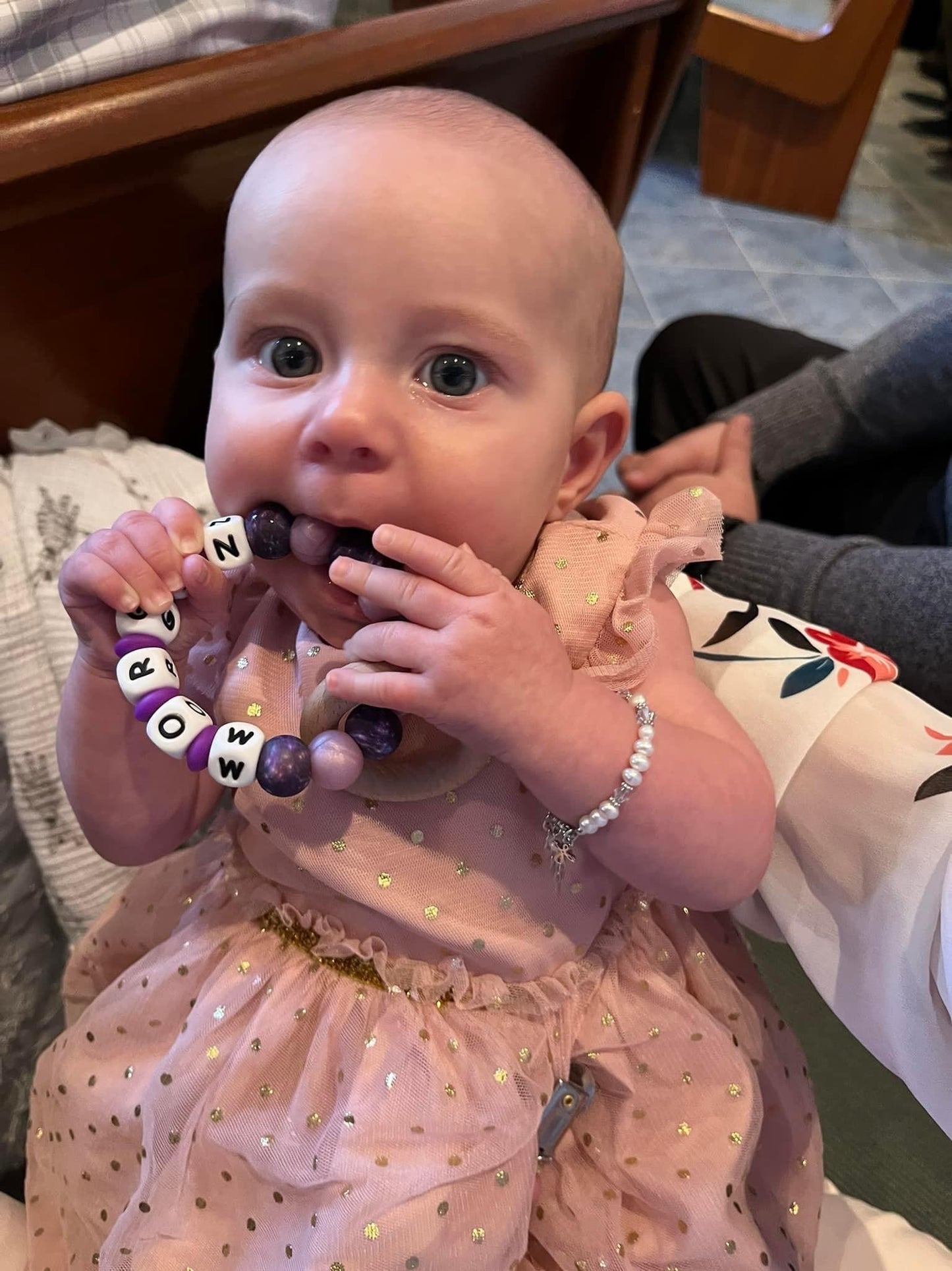 Name Teething Ring w/ Wood Ring